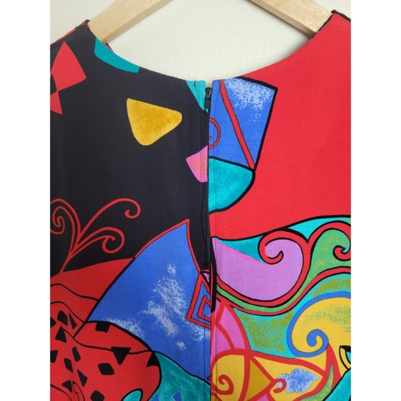Vintage Just In Thyme 80's Abstract Pop Culture Print Dress Size 8 - Picture 6 of 8